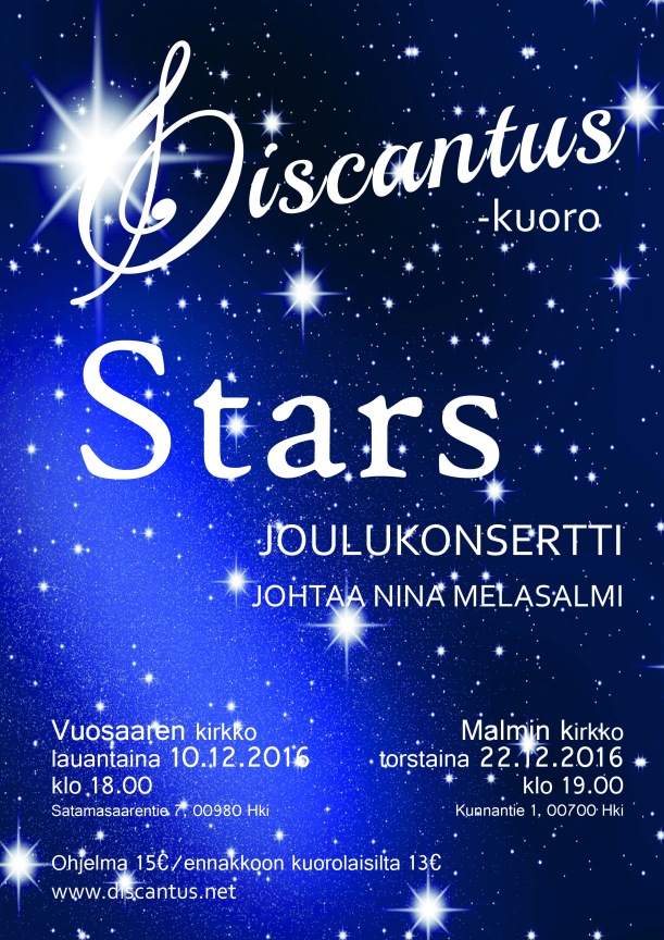 Discantus-kuoron joulukonsertti 10.12.2016